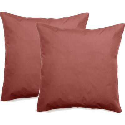 Lot De 2 Taies D'Oreiller Percale Pur Coton Peigné Longues Fibres 80 Fils/cm² Vent Du Sud - Pêche - Lot De 2 Taies D'Oreiller 65 X 65 + 5 Cm Volant Plat Piqué - Pêche - - Publicité Lot De 2 Taies D'Oreiller Percale Pur Coton Peigné Longues Fibres 80 Fils/cm² Vent Du Sud - Pêche - Lot De 2 Taies D'Oreiller 65 X 65 + 5 Cm Volant Plat Piqué - Pêche - - Publicité