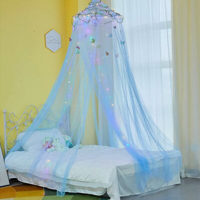 BELENARS Déco Lit Princesse Diy Lumière Led - Tenture Moustiquaire Étoilée Avec Couvre-lit Enfant Motif Papillons (60x250cm)-vert Clair. Publicité BELENARS Déco Lit Princesse Diy Lumière Led - Tenture Moustiquaire Étoilée Avec Couvre-lit Enfant Motif Papillons (60x250cm)-vert Clair. Publicité
