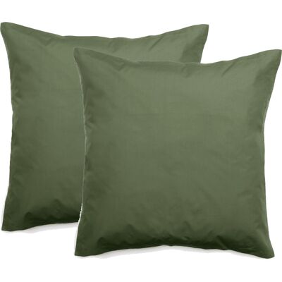 Lot De 2 Taies D'Oreiller Percale Pur Coton Peigné Longues Fibres 80 Fils/cm² Vent Du Sud - Mousse - Lot De 2 Taies D'Oreiller 65 X 65 + 5 Cm Volant Plat Piqué - Mousse - - Publicité Lot De 2 Taies D'Oreiller Percale Pur Coton Peigné Longues Fibres 80 Fils/cm² Vent Du Sud - Mousse - Lot De 2 Taies D'Oreiller 65 X 65 + 5 Cm Volant Plat Piqué - Mousse - - Publicité