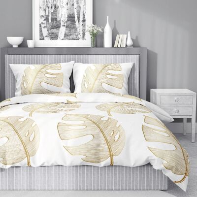 OEM Parure De Lit 220x200 Cm + 2 Taies D'Oreiller 70x80 Cm, Satin De Coton - Motifs Variés - Publicité OEM Parure De Lit 220x200 Cm + 2 Taies D'Oreiller 70x80 Cm, Satin De Coton - Motifs Variés - Publicité