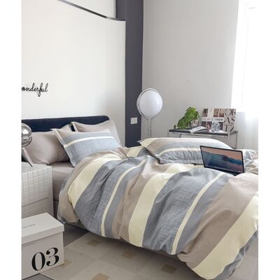 UNIVERS DECOR Parure De Couette "imprimé Double Face" Percale De Coton Peigné 80 Fils/cm² Pour Lit 140 À 160 - Th-34-25 - - Publicité UNIVERS DECOR Parure De Couette "imprimé Double Face" Percale De Coton Peigné 80 Fils/cm² Pour Lit 140 À 160 - Th-34-25 - - Publicité