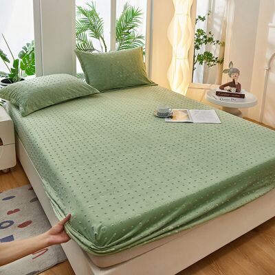FANGMEDIA Housse De Matelas En Velours De Haricot Couvre-lit En Velours De Lait Protège-matelas En Velours Cristal Alèse Kit Anti-poussière En Pur Coton - Publicité FANGMEDIA Housse De Matelas En Velours De Haricot Couvre-lit En Velours De Lait Protège-matelas En Velours Cristal Alèse Kit Anti-poussière En Pur Coton - Publicité