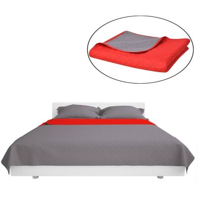 DESIGN IN Couvre-lit Matelassé Double-face Rouge Et Gris 170x210 Cm - Publicité DESIGN IN Couvre-lit Matelassé Double-face Rouge Et Gris 170x210 Cm - Publicité