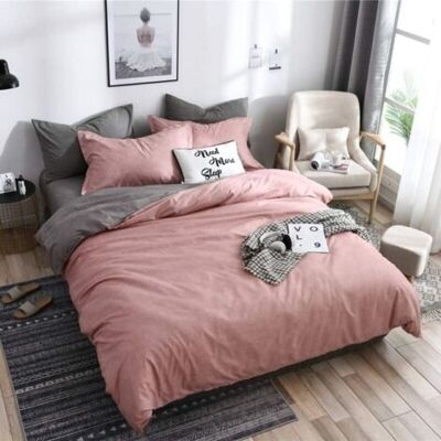 OEM Housse De Couette 2 Personnes - Ensemble De Literie En Microfibre Avec Motif De Plaine Et Plaid, 2 Taies D'Oreiller Et 1 Drap De Lit (220x240cm, Rose) - Publicité OEM Housse De Couette 2 Personnes - Ensemble De Literie En Microfibre Avec Motif De Plaine Et Plaid, 2 Taies D'Oreiller Et 1 Drap De Lit (220x240cm, Rose) - Publicité