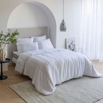Pack Couette 4 Saisons 240x220 Et Oreiller Moelleux - Someo - Publicité Pack Couette 4 Saisons 240x220 Et Oreiller Moelleux - Someo - Publicité
