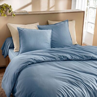 Housse De Couette Coton Lavé - Someo 140x200 Bleu - Celeste - Publicité Housse De Couette Coton Lavé - Someo 140x200 Bleu - Celeste - Publicité
