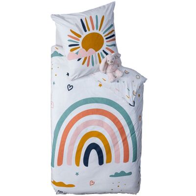 ATMOSPHERA Parure De Couette 140 X 200 "arc En Ciel" Réversible 100% Coton / 57 Fils/cm² - - - Publicité ATMOSPHERA Parure De Couette 140 X 200 "arc En Ciel" Réversible 100% Coton / 57 Fils/cm² - - - Publicité
