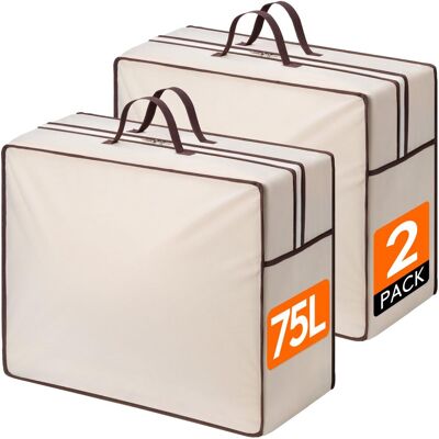 OEM Sacs De Rangement 75 L Avec Fermeture Éclair – Lot De 2, Housse Sous Lit Pour Vêtements, Couettes, Couvertures Et Oreillers, Idéal Déménagement - Publicité OEM Sacs De Rangement 75 L Avec Fermeture Éclair – Lot De 2, Housse Sous Lit Pour Vêtements, Couettes, Couvertures Et Oreillers, Idéal Déménagement - Publicité