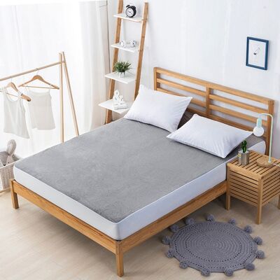 MCKENSA Protège-matelas Imperméable Et Anti-acariens, Drap-housse Gris 150 X 200 + 30 Cm - Publicité MCKENSA Protège-matelas Imperméable Et Anti-acariens, Drap-housse Gris 150 X 200 + 30 Cm - Publicité