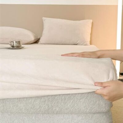 ABYSSE Drap-housse Polaire 180 X 200 Cm, Poche 25 Cm, Blanc Crème – Toucher Cachemire – Drap De Lit Polaire Ultra Chaud En Microfibre Pour Matelas Épais - Publicité ABYSSE Drap-housse Polaire 180 X 200 Cm, Poche 25 Cm, Blanc Crème – Toucher Cachemire – Drap De Lit Polaire Ultra Chaud En Microfibre Pour Matelas Épais - Publicité