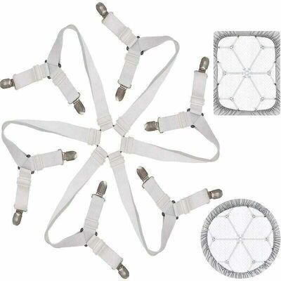 OEM Tendeur Drap Housse Lit Drap Réglable Attache Drap Housse Élastique 3 Voies 6 Côtés Feuilles De Literie Bretelles Drap De Lit Attaches Pour Draps De Lit Coussin De Canapé Matelas Blanc - Publicité OEM Tendeur Drap Housse Lit Drap Réglable Attache Drap Housse Élastique 3 Voies 6 Côtés Feuilles De Literie Bretelles Drap De Lit Attaches Pour Draps De Lit Coussin De Canapé Matelas Blanc - Publicité