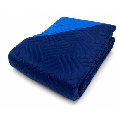 TEX FAMILY Art Couvre-lit Matelassé Bicolore En Microfibre Manopesca Printemps Été Cm. 170x250 Bleu - Publicité TEX FAMILY Art Couvre-lit Matelassé Bicolore En Microfibre Manopesca Printemps Été Cm. 170x250 Bleu - Publicité