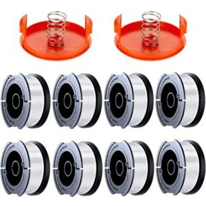 AIRFLAPS 8 Pack Bobine Fil Coupe Bordure Compatible Avec Black Et Decker Coupe Bordures, A6481 A6485 1.65mm Bobine De Fil Debroussailleuse(8 Fil Coupe Bordure,2 Couvercle,2 Ressort) - Publicité AIRFLAPS 8 Pack Bobine Fil Coupe Bordure Compatible Avec Black Et Decker Coupe Bordures, A6481 A6485 1.65mm Bobine De Fil Debroussailleuse(8 Fil Coupe Bordure,2 Couvercle,2 Ressort) - Publicité