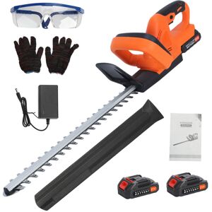Flasidu - Taille-haie Électrique, 50cc, 2 Batteries Rechargeables Et 1 Chargeur, 21v, 800w, Orange. Publicité Flasidu - Taille-haie Électrique, 50cc, 2 Batteries Rechargeables Et 1 Chargeur, 21v, 800w, Orange. Publicité