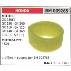 Préfiltre À Mousse Honda Moteur Gx160k1 140 200 120 Motoculteur F 501 009265 - Publicité Préfiltre À Mousse Honda Moteur Gx160k1 140 200 120 Motoculteur F 501 009265 - Publicité