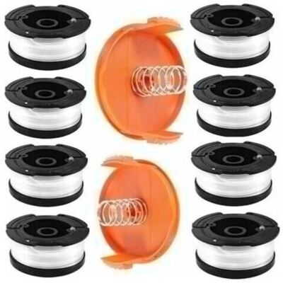ABYSSE Bobine Fil Coupe Bordure Pour Black Et Decker Coupe-bordures, 8 Bobine De Fil Debroussailleuse Avec 2 Couvercle De Bobine Et 2 Ressort, Bobines A6481 A6485 Compatible Avec Black Et Decker Af-100 -dpzo - Publicité ABYSSE Bobine Fil Coupe Bordure Pour Black Et Decker Coupe-bordures, 8 Bobine De Fil Debroussailleuse Avec 2 Couvercle De Bobine Et 2 Ressort, Bobines A6481 A6485 Compatible Avec Black Et Decker Af-100 -dpzo - Publicité