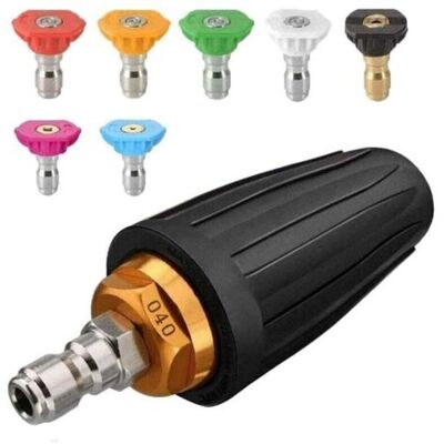 ABYSSE Buse Turbo Pour Nettoyeur Haute Pression, Buse Rotative Et 7 Pointes, Raccord Rapide 1/4', 4000 Psi, Noir, (406689), Kit Jet Pour Nettoyeur Haute Pression, Rotabuse Haute Pression - Keyoung,debuns - Publicité ABYSSE Buse Turbo Pour Nettoyeur Haute Pression, Buse Rotative Et 7 Pointes, Raccord Rapide 1/4', 4000 Psi, Noir, (406689), Kit Jet Pour Nettoyeur Haute Pression, Rotabuse Haute Pression - Keyoung,debuns - Publicité