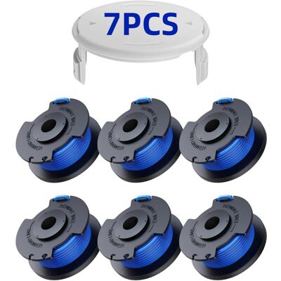 OEM Applicable 7 Pack Bobine Fil Coupe Bordure Remplacements Pour Ryobi One + Ac14rl3a 18v 24v 40v Coupe Bordures, Bobine Ø 1,6mm, Longueur 20,11m (6 Bobin Fil Coupe Bordure,1 Couvercle) - Publicité OEM Applicable 7 Pack Bobine Fil Coupe Bordure Remplacements Pour Ryobi One + Ac14rl3a 18v 24v 40v Coupe Bordures, Bobine Ø 1,6mm, Longueur 20,11m (6 Bobin Fil Coupe Bordure,1 Couvercle) - Publicité
