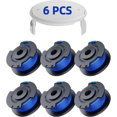 Melissa 6 Pack Bobine Fil Coupe Bordure Remplacements Pour Ryobi One + Ac14rl3a 18v 24v 40v Coupe Bordures, Bobine Ø 1,6mm, Longueur 20,11m (6 Bobine Fil Coupe Bordure,1 Couvercle) - Publicité Melissa 6 Pack Bobine Fil Coupe Bordure Remplacements Pour Ryobi One + Ac14rl3a 18v 24v 40v Coupe Bordures, Bobine Ø 1,6mm, Longueur 20,11m (6 Bobine Fil Coupe Bordure,1 Couvercle) - Publicité