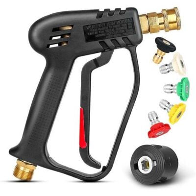 ABYSSE 4000 Psi Pistolet De Nettoyeur Haute Pression Avec 5 Buses De Pulvérisation Interchangeables, Pistolet De Lavage À Jet Avec Connecteur Rapide 1/4 - Publicité ABYSSE 4000 Psi Pistolet De Nettoyeur Haute Pression Avec 5 Buses De Pulvérisation Interchangeables, Pistolet De Lavage À Jet Avec Connecteur Rapide 1/4 - Publicité