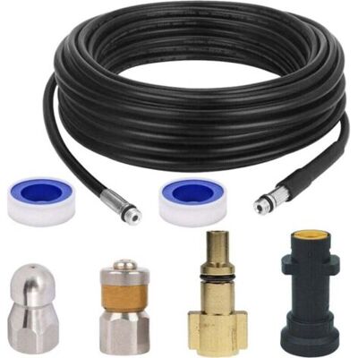 ABYSSE Kit De Nettoyage De Canalisations - Tuyau D'Égout Pour Nettoyeurs Haute Pression Kärcher K2, K3, K4, K5, K6, K7 Et Lavor - 5m - Tuyau D'Égout Kit De Nettoyage Ikodm - Publicité ABYSSE Kit De Nettoyage De Canalisations - Tuyau D'Égout Pour Nettoyeurs Haute Pression Kärcher K2, K3, K4, K5, K6, K7 Et Lavor - 5m - Tuyau D'Égout Kit De Nettoyage Ikodm - Publicité
