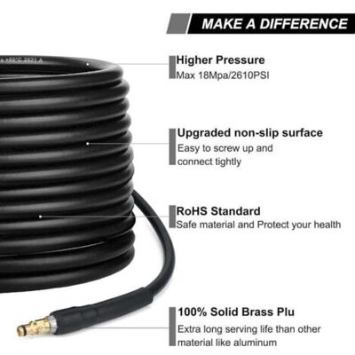 OEM Tuyau Pour Nettoyeur Haute Pression Karcher K2 K3 K4 K5 K6 K7 - 10m - Flexible Quick Connect Avec Embouts En Laiton - Publicité OEM Tuyau Pour Nettoyeur Haute Pression Karcher K2 K3 K4 K5 K6 K7 - 10m - Flexible Quick Connect Avec Embouts En Laiton - Publicité