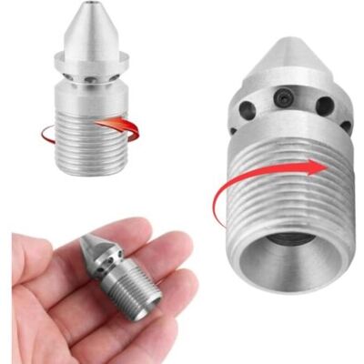 ABYSSE Buse De Jetter D'Égout, Buse De Nettoyage De Tuyau En Acier Inoxydable 3/8 - Publicité ABYSSE Buse De Jetter D'Égout, Buse De Nettoyage De Tuyau En Acier Inoxydable 3/8 - Publicité