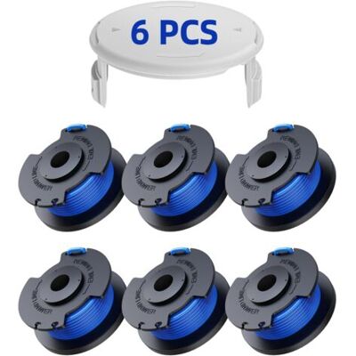 SCORPIO 6 Pack Bobine Fil Coupe Bordure Remplacements,bobine Ø 1,6mm, Longueur 20,11m (6 Bobine Fil Coupe Bordure,1 Couvercle) - Publicité SCORPIO 6 Pack Bobine Fil Coupe Bordure Remplacements,bobine Ø 1,6mm, Longueur 20,11m (6 Bobine Fil Coupe Bordure,1 Couvercle) - Publicité