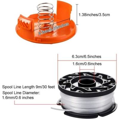 ABYSSE 2 Pièces Bobine De Rechange De Tondeuse À Gazon En Nylon Bobine De Fil Debroussailleuse Avec 1 Paquet Capuchon 1 Ressort Bobines De Remplacement De Trimmer Pour Black Decker Af-100-3zp - Publicité ABYSSE 2 Pièces Bobine De Rechange De Tondeuse À Gazon En Nylon Bobine De Fil Debroussailleuse Avec 1 Paquet Capuchon 1 Ressort Bobines De Remplacement De Trimmer Pour Black Decker Af-100-3zp - Publicité