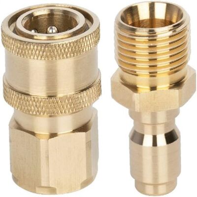 ALVIOR Raccord Rapide M22 - Adaptateur Haute Pression 3/8 Pouces - Pour Nettoyeur Haute Pression - 2 Pièces - Publicité ALVIOR Raccord Rapide M22 - Adaptateur Haute Pression 3/8 Pouces - Pour Nettoyeur Haute Pression - 2 Pièces - Publicité