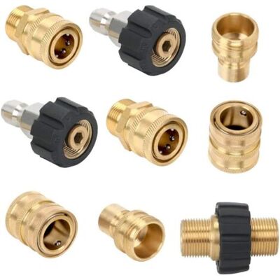 ABYSSE Kit De Déconnexion Rapide Pour Nettoyeur Haute Pression, M22-14 Mm Filetés Vers Raccord Rapide 3/8 - Publicité ABYSSE Kit De Déconnexion Rapide Pour Nettoyeur Haute Pression, M22-14 Mm Filetés Vers Raccord Rapide 3/8 - Publicité