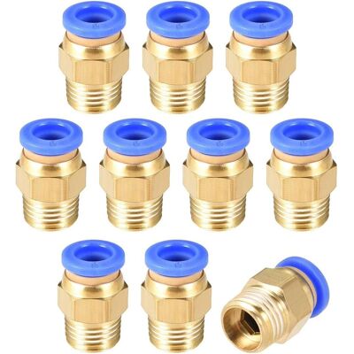 GRASSLIN 10 Pièces Raccord Pneumatique,filetage 1/4 Bsp Mâle,tuyau 8mm Od,alliage Laiton,compresseurs Air,automatisation Industrielle - Publicité GRASSLIN 10 Pièces Raccord Pneumatique,filetage 1/4 Bsp Mâle,tuyau 8mm Od,alliage Laiton,compresseurs Air,automatisation Industrielle - Publicité