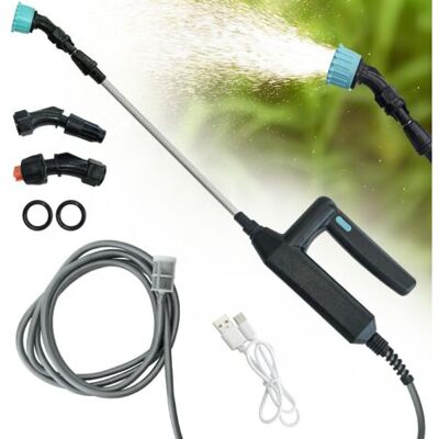 ABYSSE Pulvérisateur D'Eau Électrique Pour Plantes Avec Tige Télescopique De 60 À 110 Cm Et 3 Buses De Brumisation, Pulvérisateur À Piles - Tuyau De 5 M - Publicité ABYSSE Pulvérisateur D'Eau Électrique Pour Plantes Avec Tige Télescopique De 60 À 110 Cm Et 3 Buses De Brumisation, Pulvérisateur À Piles - Tuyau De 5 M - Publicité