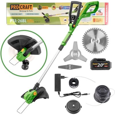 Débroussailleuse Sans Fil Procraft Pta-26bl 20 V 300 Mm Sans Balais + 1 Batterie 3,0 Ah + Chargeur - Publicité Débroussailleuse Sans Fil Procraft Pta-26bl 20 V 300 Mm Sans Balais + 1 Batterie 3,0 Ah + Chargeur - Publicité