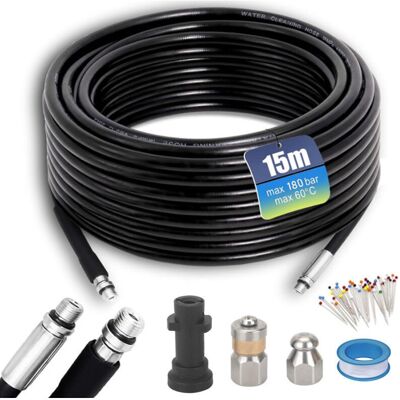 Scotch 15m Tuyau Pour Nettoyeur Haute Pression,tuyau Déboucheur Canalisation Karcher 15m,180bar 60℃, Furet Karcher Compatible Avec Adaptateurs Pour Kärhcer K2, K3, K4, K5, K6, K7 Accessoire - Publicité Scotch 15m Tuyau Pour Nettoyeur Haute Pression,tuyau Déboucheur Canalisation Karcher 15m,180bar 60℃, Furet Karcher Compatible Avec Adaptateurs Pour Kärhcer K2, K3, K4, K5, K6, K7 Accessoire - Publicité