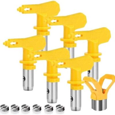 ABYSSE 6 Pièces Buse Airless,buse Pistolet Airless Pour Pistolet À Peinture Haute Pression (tapez 515,517,519,521,523,525) - Publicité ABYSSE 6 Pièces Buse Airless,buse Pistolet Airless Pour Pistolet À Peinture Haute Pression (tapez 515,517,519,521,523,525) - Publicité