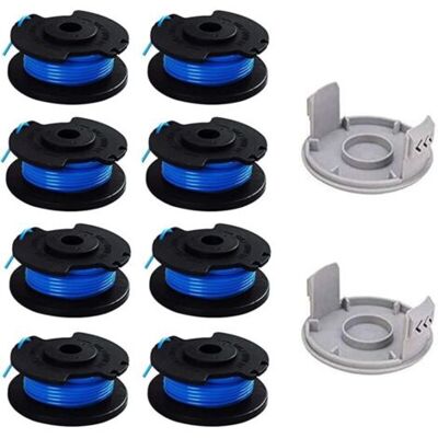 ABYSSE Bobine De Rechange Pour Coupe-bordure De Ligne 0,065 Pouce Pour Ryobi 18v 24v 40v, , 8 Bobines + 2 Capuchons De Coupe - Publicité ABYSSE Bobine De Rechange Pour Coupe-bordure De Ligne 0,065 Pouce Pour Ryobi 18v 24v 40v, , 8 Bobines + 2 Capuchons De Coupe - Publicité