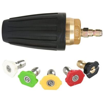 ABYSSE Buse Turbo Rotative 1,8 Gpm 3000 Psi – Raccord Rapide 6,35 Mm – Nettoyage Efficace Pour Briques Et Béton – Kit 5 Buses - Publicité ABYSSE Buse Turbo Rotative 1,8 Gpm 3000 Psi – Raccord Rapide 6,35 Mm – Nettoyage Efficace Pour Briques Et Béton – Kit 5 Buses - Publicité