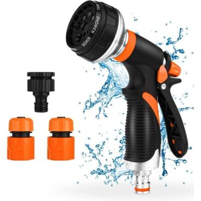 ABYSSE Pistolet D'Arrosage Métal En 8 Fonctions - Douchette De Jardin À Haute Pression Pour Tuyau D'Arrosage, Nettoyage De Trottoir, Lavage De Voiture, Bain D'Animaux, Irrigation De Pelouse - Publicité ABYSSE Pistolet D'Arrosage Métal En 8 Fonctions - Douchette De Jardin À Haute Pression Pour Tuyau D'Arrosage, Nettoyage De Trottoir, Lavage De Voiture, Bain D'Animaux, Irrigation De Pelouse - Publicité