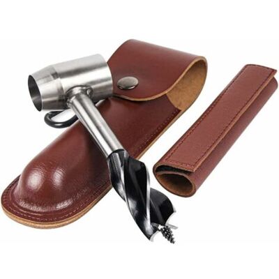 ABYSSE Perceuse À Main Pour Le Travail Du Bois, Perceuse De Survie Manuel Avec Étui En Cuir, Tarière Manuelle Bushcraft Outils, Camping Punch Tool Wood Drill Outdoor Hand Drill Set (brun) - Publicité ABYSSE Perceuse À Main Pour Le Travail Du Bois, Perceuse De Survie Manuel Avec Étui En Cuir, Tarière Manuelle Bushcraft Outils, Camping Punch Tool Wood Drill Outdoor Hand Drill Set (brun) - Publicité