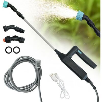 ABYSSE Pulvérisateur D'Eau Électrique Pour Plantes Avec Tige Télescopique De 60 À 110 Cm Et 3 Buses De Brumisation, Pulvérisateur À Piles - Tuyau De 5 M - Publicité ABYSSE Pulvérisateur D'Eau Électrique Pour Plantes Avec Tige Télescopique De 60 À 110 Cm Et 3 Buses De Brumisation, Pulvérisateur À Piles - Tuyau De 5 M - Publicité