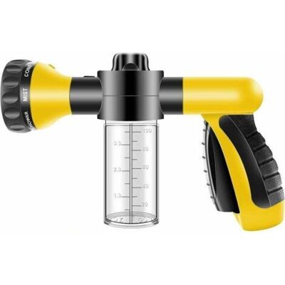 ABYSSE Pistolet Pulvérisateur Pour Tuyau D'Arrosage – Fixation Pour Tuyau D'Arrosage Haute Pression Avec Réservoir Pour Savon/engrais Arroseur De Lavage À Jet À 8 Modes Pulvérisateur De Tuyau D'Arrosage Av - Publicité ABYSSE Pistolet Pulvérisateur Pour Tuyau D'Arrosage – Fixation Pour Tuyau D'Arrosage Haute Pression Avec Réservoir Pour Savon/engrais Arroseur De Lavage À Jet À 8 Modes Pulvérisateur De Tuyau D'Arrosage Av - Publicité