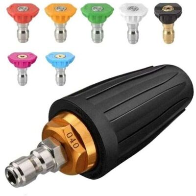 ABYSSE Buse Turbo Pour Nettoyeur Haute Pression, Buse Rotative Et 7 Pointes, Raccord Rapide 1/4', 4000 Psi, Noir, (406689), Kit Jet Pour Nettoyeur Haute Pression, Rotabuse Haute Pression - Publicité ABYSSE Buse Turbo Pour Nettoyeur Haute Pression, Buse Rotative Et 7 Pointes, Raccord Rapide 1/4', 4000 Psi, Noir, (406689), Kit Jet Pour Nettoyeur Haute Pression, Rotabuse Haute Pression - Publicité