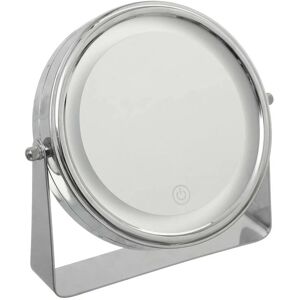 Miroir rond et rotatif à led 19cm - Argent - 5five - Publicité