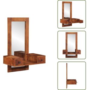 Vidaxl - Miroir Mural Avec Tiroirs 60x33x90 Cm Bois Massif D'Acacia - Miroir Mural - Miroirs Muraux -miroir - Miroir De Maquillage - Publicité Vidaxl - Miroir Mural Avec Tiroirs 60x33x90 Cm Bois Massif D'Acacia - Miroir Mural - Miroirs Muraux -miroir - Miroir De Maquillage - Publicité
