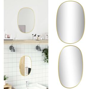 VIDAXL Miroir Mural Doré 60x40 Cm - Miroir De Salle De Bain - Miroir Cosmétique - Publicité VIDAXL Miroir Mural Doré 60x40 Cm - Miroir De Salle De Bain - Miroir Cosmétique - Publicité