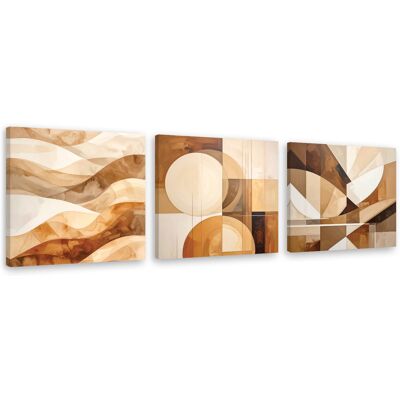 FEEBY Set De Tableaux Sur Toile Abstraction Géométrique Beige 3 X 50x50 - Publicité FEEBY Set De Tableaux Sur Toile Abstraction Géométrique Beige 3 X 50x50 - Publicité