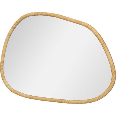 HEAT Miroir Mural Décoratif, Forme Organique Avec Cadre En Bois, Format Horizontal Ou Vertical, 70 X 50 Cm, Naturel - Publicité HEAT Miroir Mural Décoratif, Forme Organique Avec Cadre En Bois, Format Horizontal Ou Vertical, 70 X 50 Cm, Naturel - Publicité