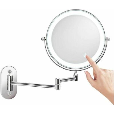 Vision 8 Pouces Led Miroirs Maquillage Mural Miroir Grossissant Lumineux, 1x/10x Grossissement Charge Usb Réglable À 3 Couleurs - Publicité Vision 8 Pouces Led Miroirs Maquillage Mural Miroir Grossissant Lumineux, 1x/10x Grossissement Charge Usb Réglable À 3 Couleurs - Publicité