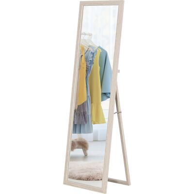 HEAT Miroir Rectangulaire Sur Pied 160 X 50 Cm, Cadre Effet Pierre Texturé, Angle D'Inclinaison Réglable, Blanc - Publicité HEAT Miroir Rectangulaire Sur Pied 160 X 50 Cm, Cadre Effet Pierre Texturé, Angle D'Inclinaison Réglable, Blanc - Publicité